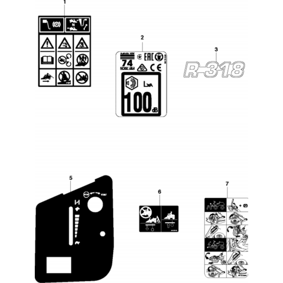 Decals for Husqvarna R318 Riders