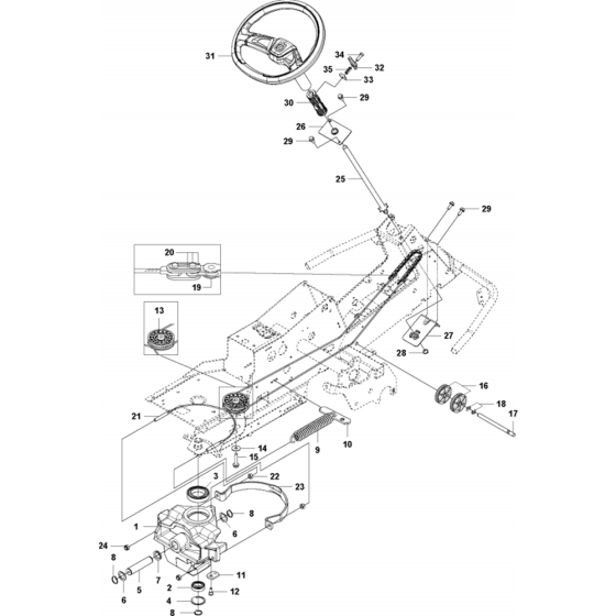 Steering Assembly for Husqvarna R318 X Riders