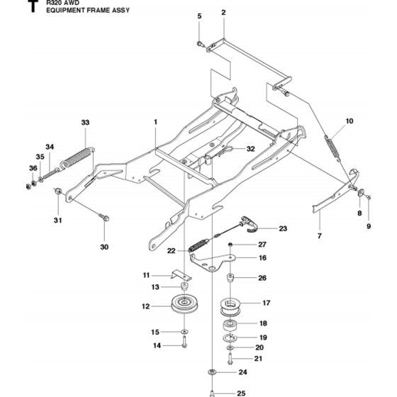 Frame Assembly for Husqvarna R320 AWD Riders