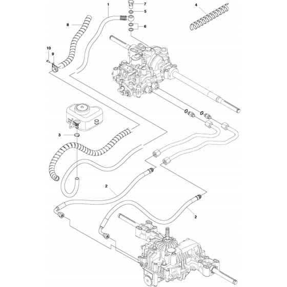 Chassis Rear Assembly-3 for Husqvarna R320 X AWD Riders