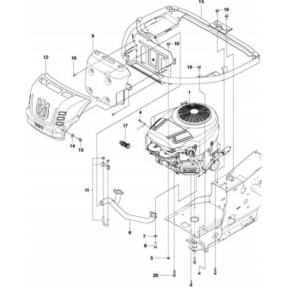 Engine Assembly for Husqvarna R332T AWD Riders