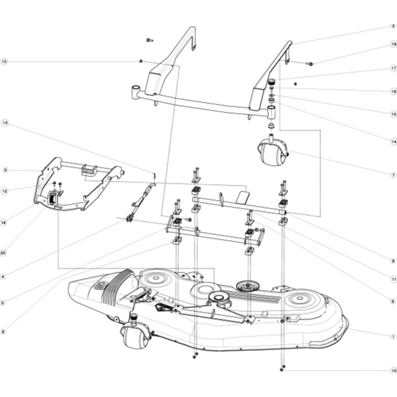 48"/122cm Cutting Deck Assembly-2 for Husqvarna R332T AWD Riders