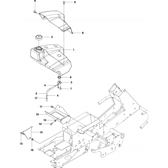 Fuel System Assembly for Husqvarna R418 Ts Riders