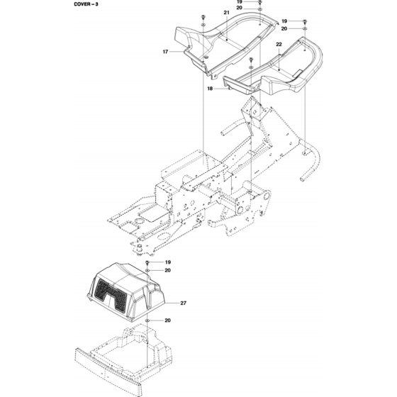 Cover Assembly-3 for Husqvarna R418 Ts Riders