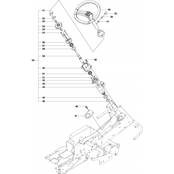 Steering Assembly-1 for Husqvarna R418 Ts Riders