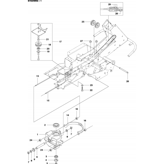 Steering Assembly-2 for Husqvarna R418 Ts Riders