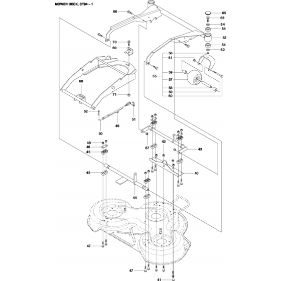 94cm Cutting Deck Assembly-2 for Husqvarna R418 Ts Riders