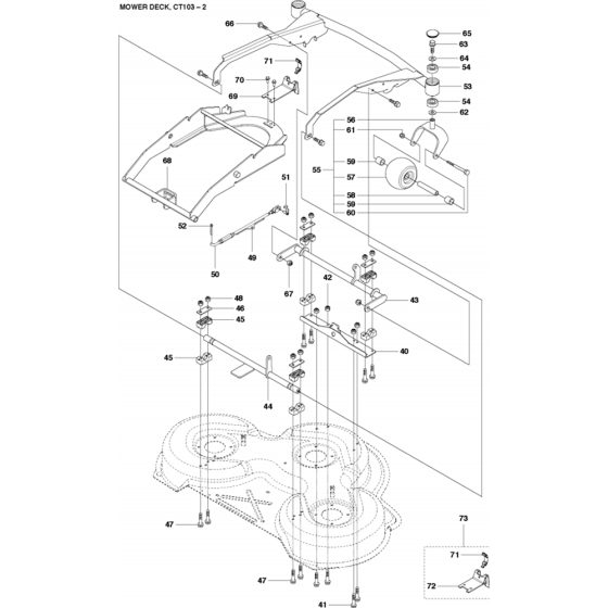 103cm Cutting Deck Assembly-2 for Husqvarna R418 TS AWD Riders