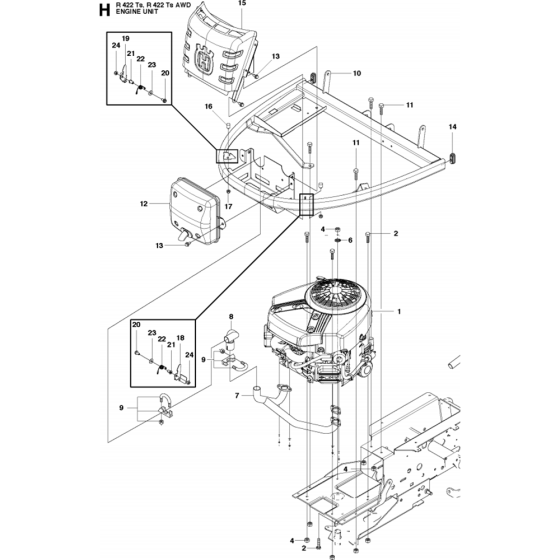 Engine Assembly for Husqvarna R422 Ts Riders