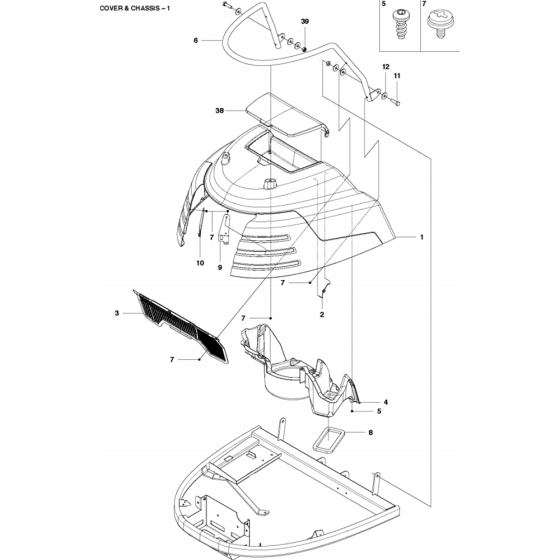 Chassis and Enclosures Assembly-1 for Husqvarna R422 Ts AWD Riders