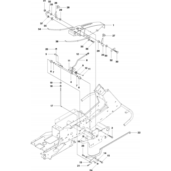 Height Adjustment Assembly for Husqvarna R422 Ts AWD Riders