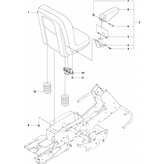 Seat Assembly for Husqvarna R422 Ts AWD Riders