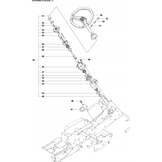 Steering Assembly-2 for Husqvarna R422 Ts AWD Riders