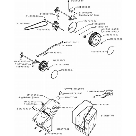 Wheels & Tires Assembly for Husqvarna R50 S Lawn Mowers