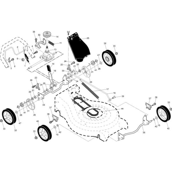 Drive Assembly for Husqvarna R52 S Lawn Mowers