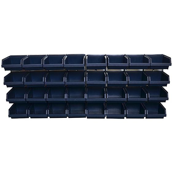 Bin Wall Panel with 32 Bins by Raaco - 139182