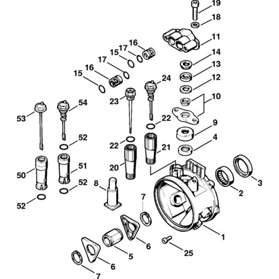 Pump Housing for Stihl RB 220 K Cold Pressure Washers.