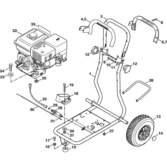 Chassis for Stihl RB 402 Cold Pressure Washers.