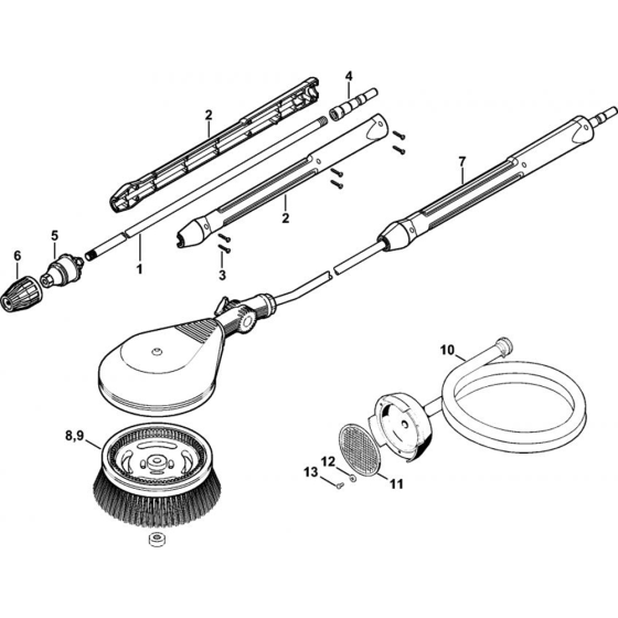 Rotory Nozzle, Rotory Washing Brush, Suction Hose for Stihl RB 402 Cold Pressure Washers.