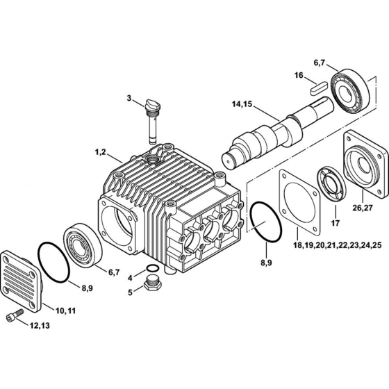 Pump, Cam for Stihl RB 402 Cold Pressure Washers.