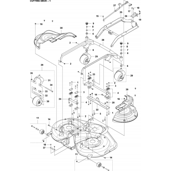 41"/103cm Cutting Deck Assembly-1 for Husqvarna RC 318T Riders