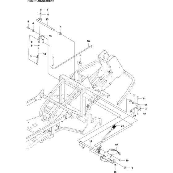 Height Adjustment Assembly for Husqvarna RC 318T Riders