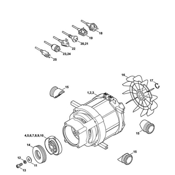 Electric Motor Assembly for Stihl RE 109 Pressure Washer