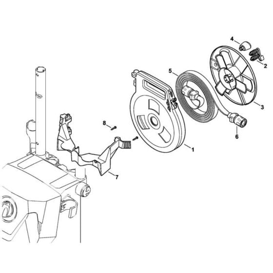 Flast Hose with Wheel for Stihl RE 109 Pressure Washer