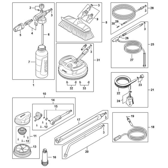 Accessories for Stihl RE 119 Pressure Washer