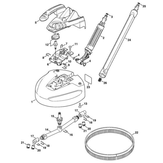 Surface Cleaner RA101 for Stihl RE 129 PLUS Pressure Washer