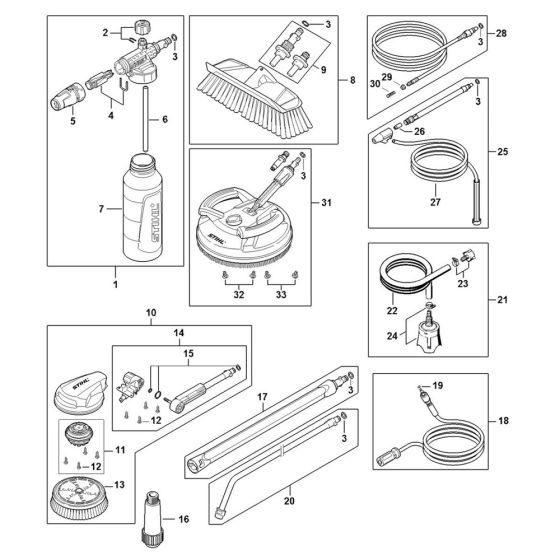 Accessories for Stihl RE 129 PLUS Pressure Washer