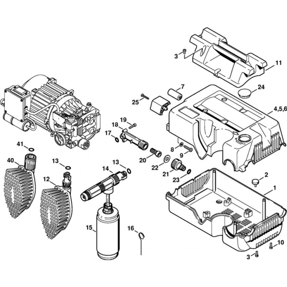 Shroud for Stihl RE 102 KM, RE 104 KM, RE 106 KM  Cold Pressure Washers.