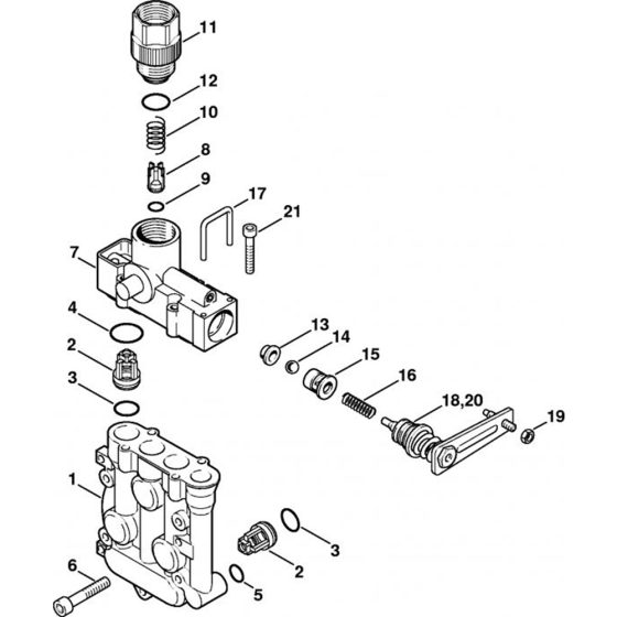 Valve Block, Regulation Valve Block for Stihl RE 105 K Cold Pressure Washers.