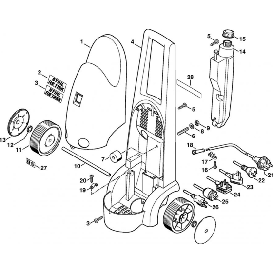 Machine Cover for Stihl RE 115 K, RE 125 K  Cold Pressure Washers.