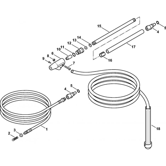 Pipe Cleaning Kit, Wet Sand Jet- Stream Appliance for Stihl RE 116 K, RE 126 K  Cold Pressure Washers.