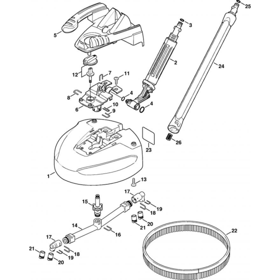 Patio Cleaner RA 101for Stihl RE 117, RE 127, RE 127 PLUS Cold Pressure Washers.