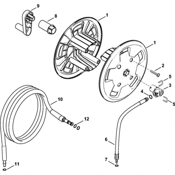 Hose Reel RE 127 PLUS for Stihl RE 117, RE 127, RE 127 PLUS Cold Pressure Washers.