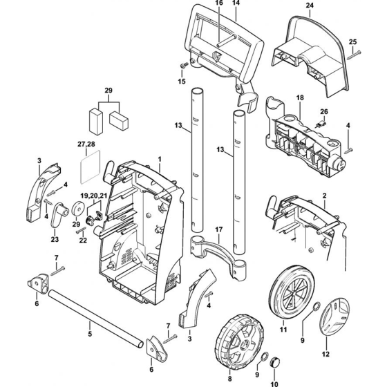 Chassis for Stihl RE 118, RE 128 PLUS  Cold Pressure Washers.