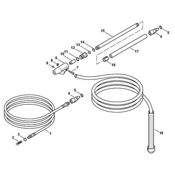 Pipe cleaning kit for Stihl RE 130 PLUS Pressure Washer