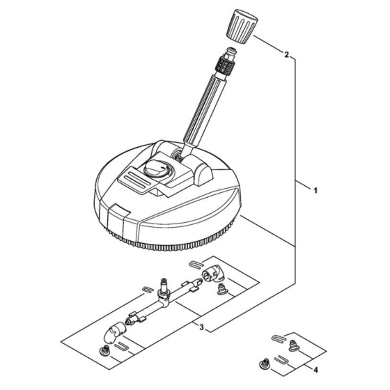 Surface cleaner RA for Stihl RE 130 PLUS Pressure Washer