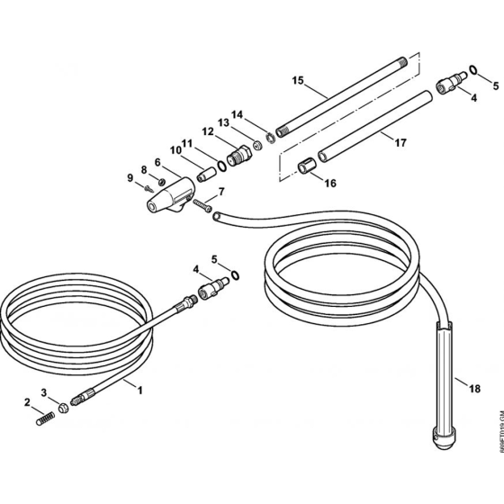 Pipe Cleaning Kit, Wet Sand Jet-Stream Appliance for Stihl RE 141 K, RE 141 K PLUS, RE 161 K, RE 161 K PLUS  Cold Pressure Washers.