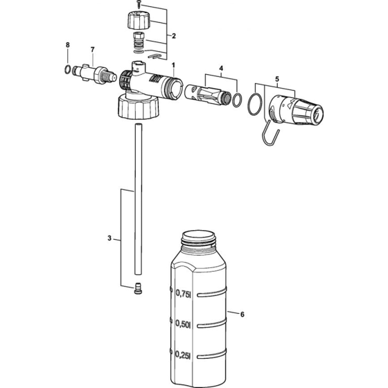 Foam Nozzle for Stihl RE 143, RE 143 PLUS,  RE 163,  RE 163 PLUS  Cold Pressure Washers.