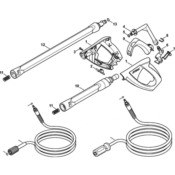 Spray Gun, Spray Lance/ Wand for Stihl RE 143, RE 143 PLUS,  RE 163,  RE 163 PLUS  Cold Pressure Washers.