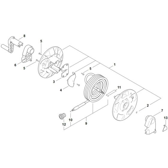 Hose Reel Assembly for Stihl RE 150 PLUS Cold Pressure Washer