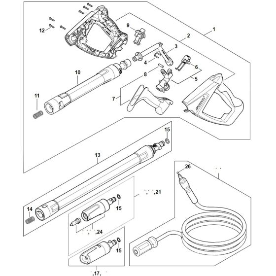 Spray Gun Assembly for Stihl RE 150 PLUS Cold Pressure Washer