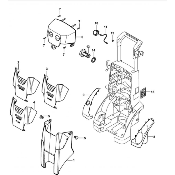 Machine Cover Assembly for Stihl RE 232, RE 272 PLUS, RE 282 PLUS Cold Pressure Washers.