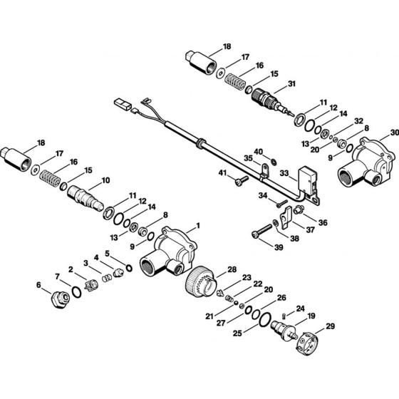 Regulation Valve Block Assembly for Stihl RE 250 K, RE 260 K Cold Pressure Washers.