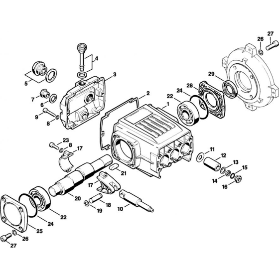 Pump Assembly for Stihl RE 300 K, RE 330 K Cold Pressure Washers.