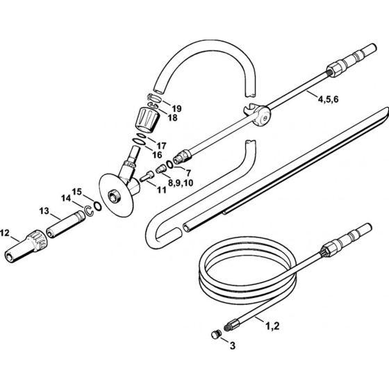 Pipe Cleaning Kit, Wet Sand Jet-Stream Appliance Assembly for Stihl RE 361, RE 361 PLUS, RE 461, RE 461 PLUS, RE 471, RE 471 PLUS Cold Pressure Washers.