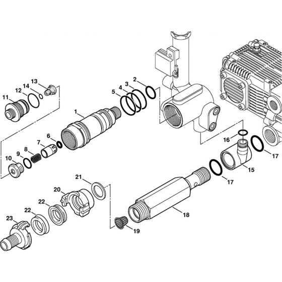 Regulation Valve Block-1 Assembly for Stihl RE 361, RE 361 PLUS, RE 461, RE 461 PLUS, RE 471, RE 471 PLUS Cold Pressure Washers.